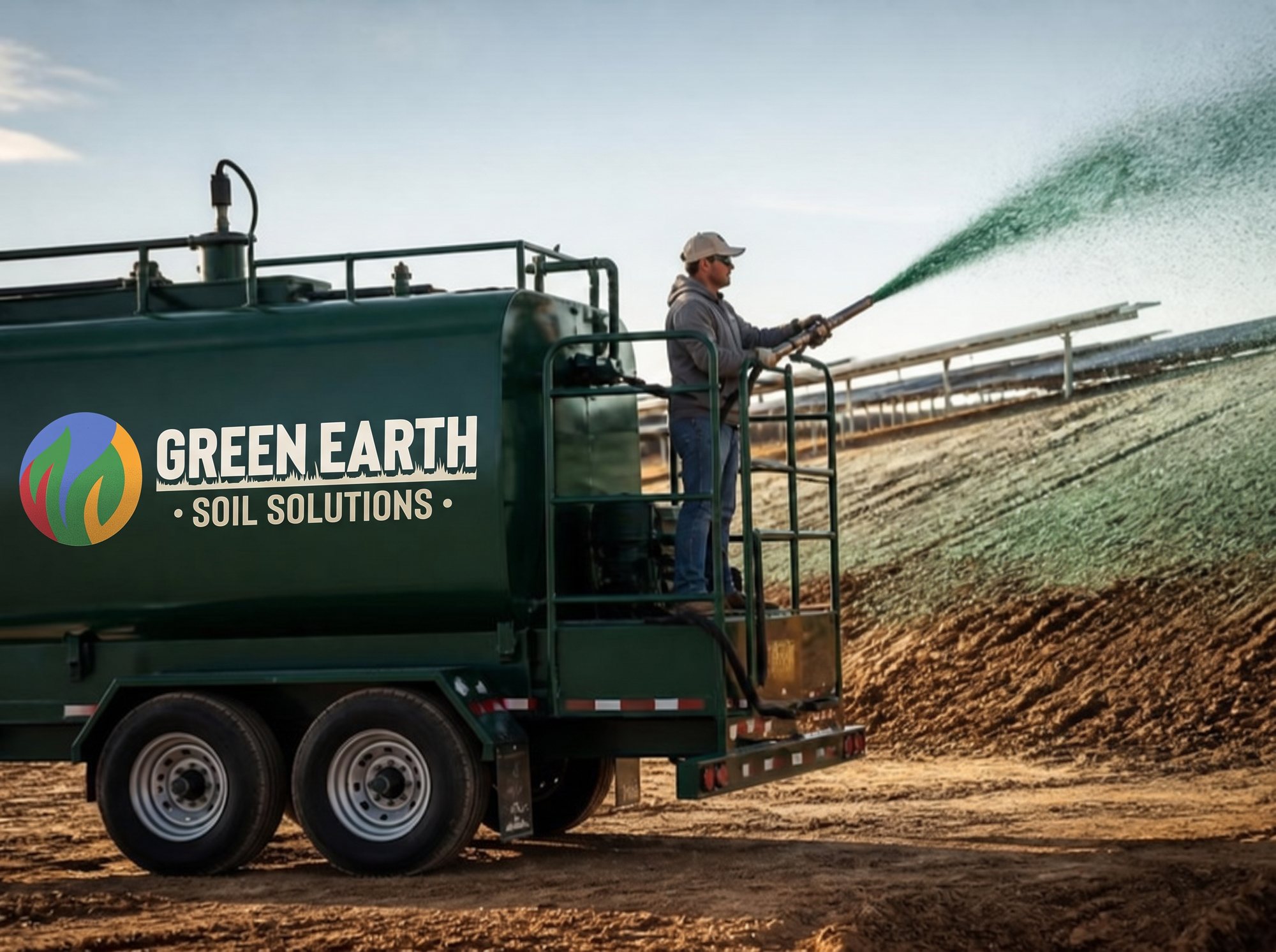Hydroseeding a graded slope in Georgia